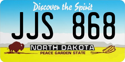 ND license plate JJS868
