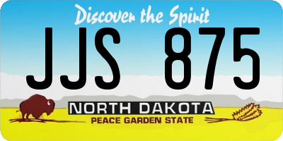 ND license plate JJS875