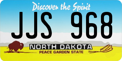 ND license plate JJS968