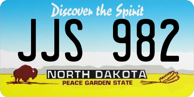 ND license plate JJS982