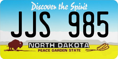 ND license plate JJS985