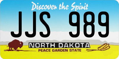 ND license plate JJS989