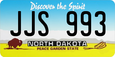 ND license plate JJS993