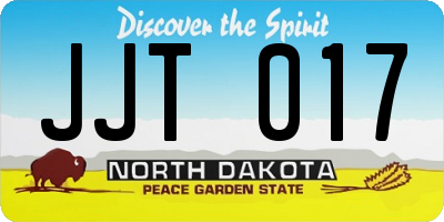 ND license plate JJT017