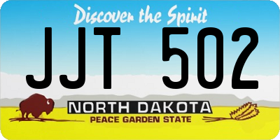 ND license plate JJT502