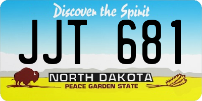 ND license plate JJT681