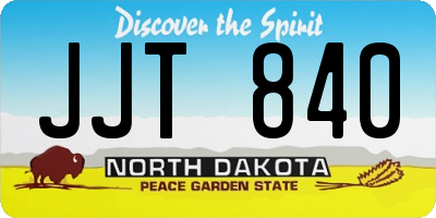 ND license plate JJT840