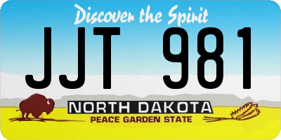 ND license plate JJT981