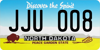 ND license plate JJU008