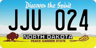 ND license plate JJU024