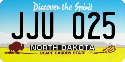 ND license plate JJU025