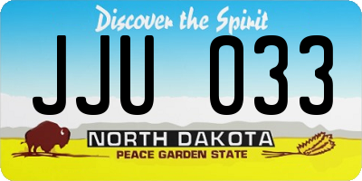 ND license plate JJU033