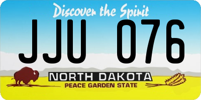 ND license plate JJU076
