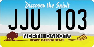 ND license plate JJU103