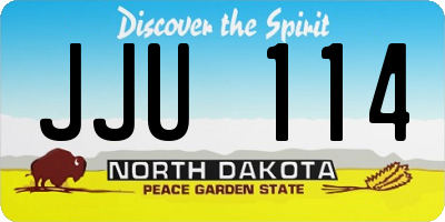 ND license plate JJU114