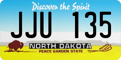ND license plate JJU135