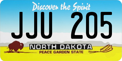 ND license plate JJU205