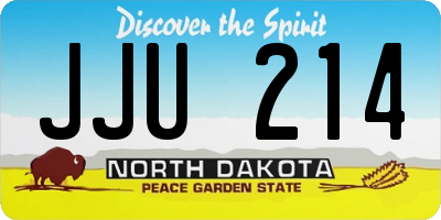 ND license plate JJU214