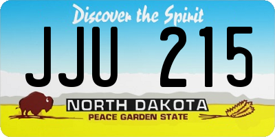 ND license plate JJU215
