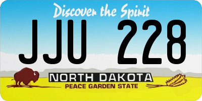 ND license plate JJU228