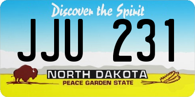 ND license plate JJU231