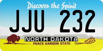 ND license plate JJU232
