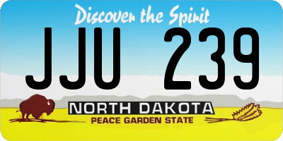 ND license plate JJU239