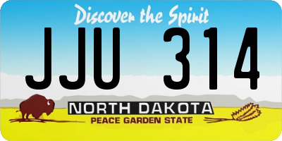 ND license plate JJU314