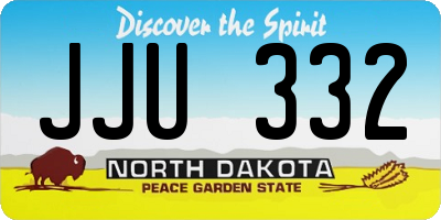 ND license plate JJU332