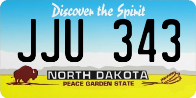 ND license plate JJU343