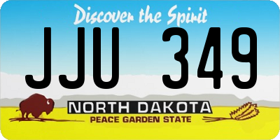 ND license plate JJU349