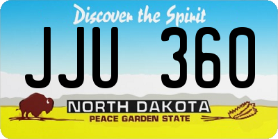 ND license plate JJU360