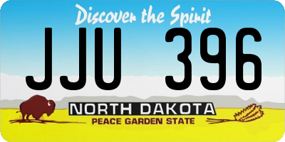 ND license plate JJU396