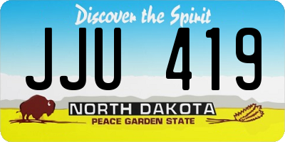 ND license plate JJU419