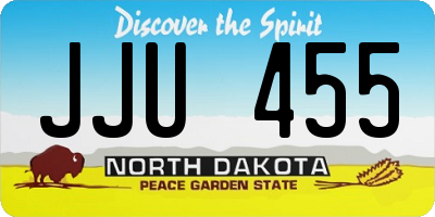 ND license plate JJU455