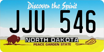 ND license plate JJU546