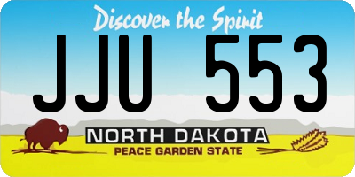 ND license plate JJU553