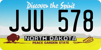 ND license plate JJU578