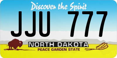 ND license plate JJU777