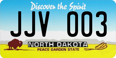 ND license plate JJV003