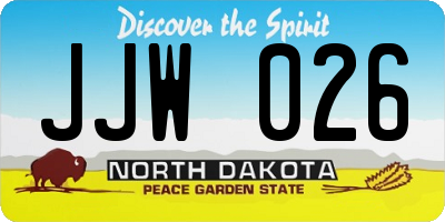 ND license plate JJW026