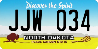 ND license plate JJW034