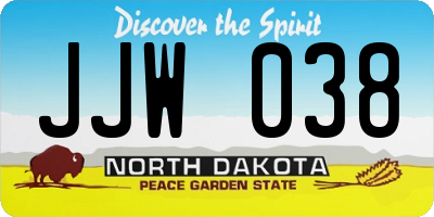 ND license plate JJW038