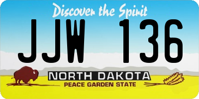 ND license plate JJW136