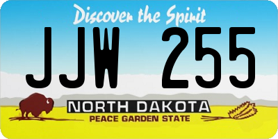 ND license plate JJW255