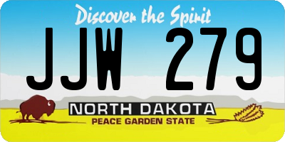 ND license plate JJW279