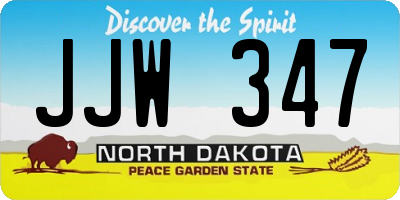 ND license plate JJW347