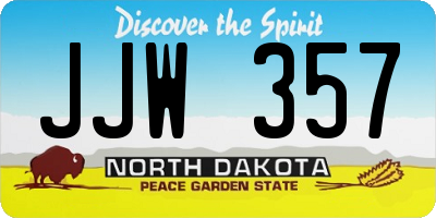 ND license plate JJW357