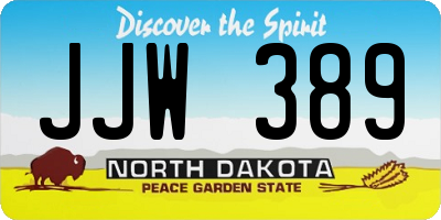 ND license plate JJW389
