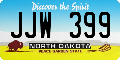 ND license plate JJW399